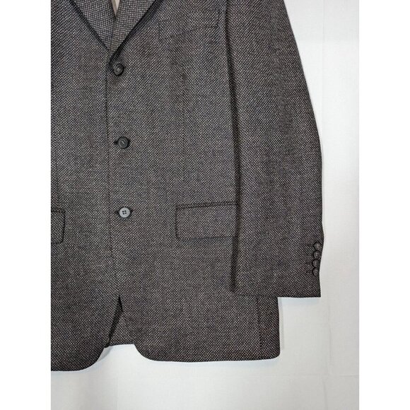 Mario Barutti Wool & Cashmere 40R Birdseye Tweed Gray Sport Coat Blazer Jacket - Picture 4 of 10